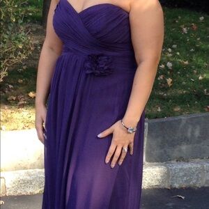 Purple strapless bridesmaid dress. Size 14